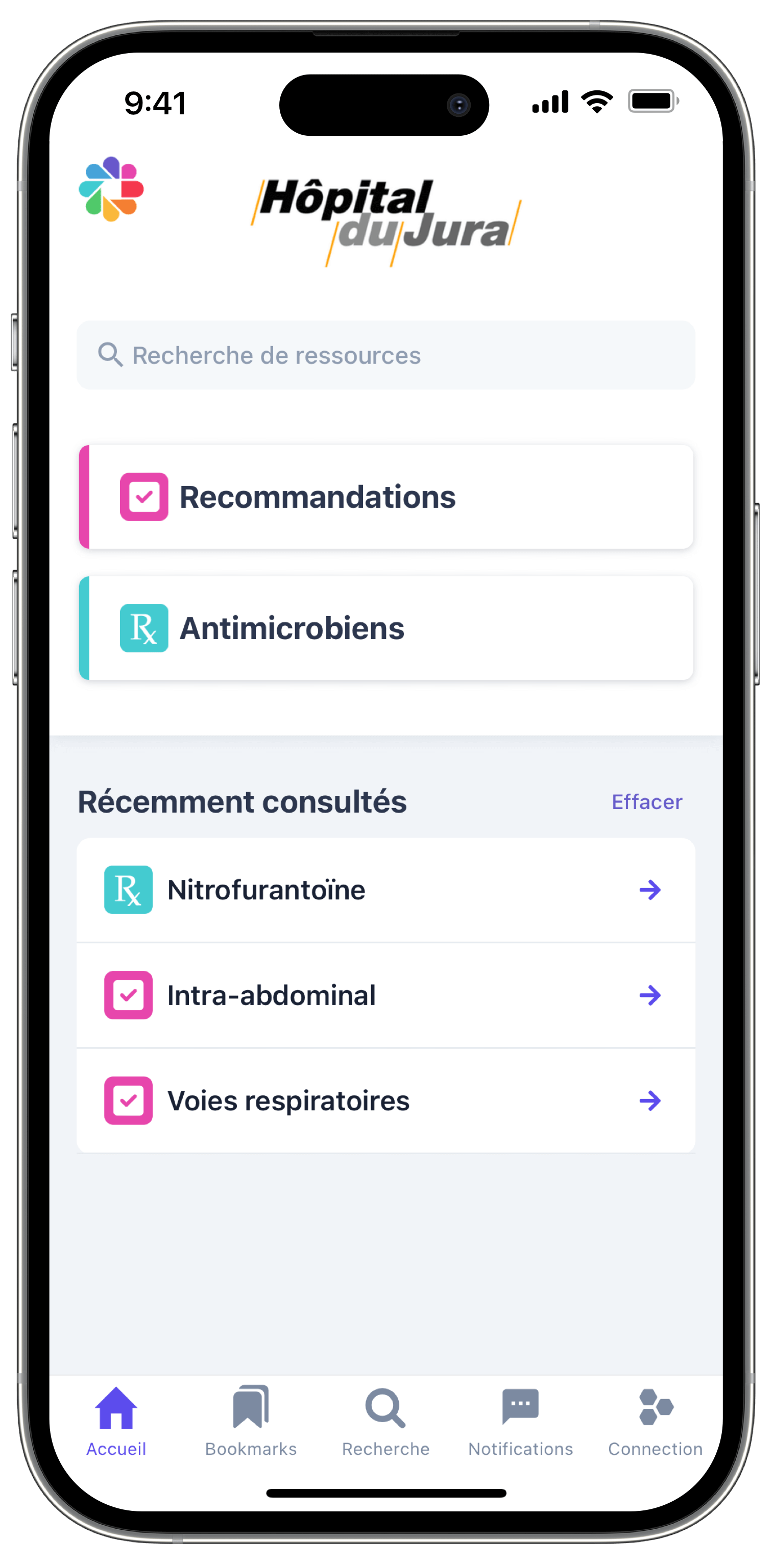 Firstline ID mobile app for Hôpital du Jura