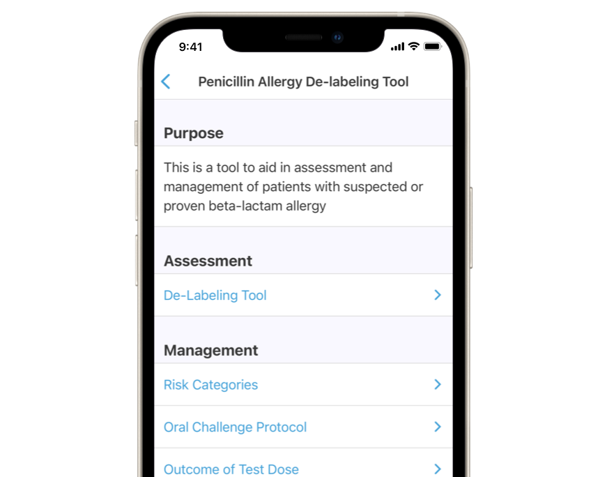 Allergy delabeling tool in Firstline